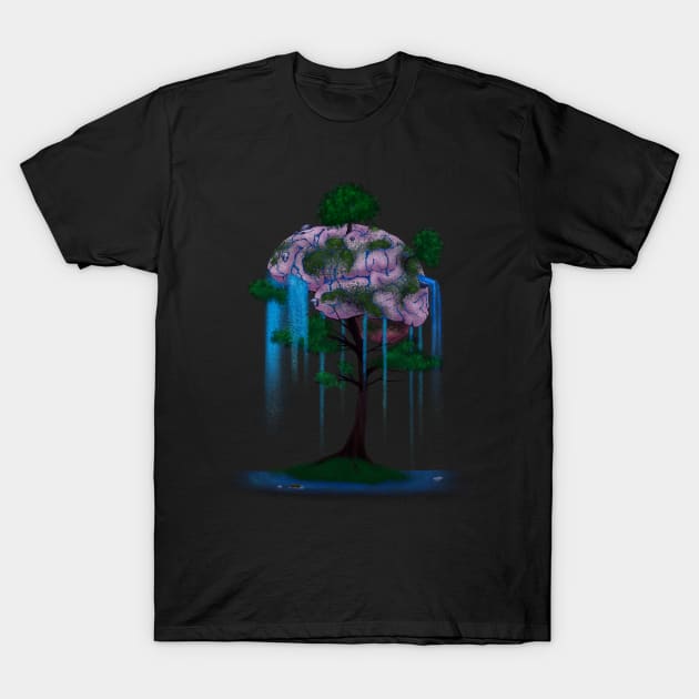 Nature on the Brain at Night T-Shirt by ChePanArt